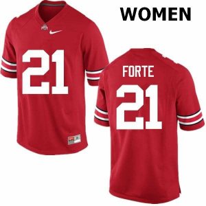 Women's Ohio State Buckeyes #21 Trevon Forte Red Nike NCAA College Football Jersey Winter FMX7144LP